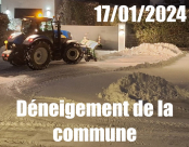 Suite aux intempéries du 17/01/2024, déneigement de la commune par M. Rémy BALTIQUE...