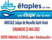 Sortie familiale à Étaples, avec 'Randoneuville', organisée par l'amicale laïque de Neuville-Saint-Vaast, le dimanche 22 mai 2022.