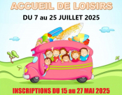 Accueil de Loisirs de 3 à 14 ans du 7 au 25 juillet 2025 (Inscription du lundi 7 juillet au vendredi 25 juillet 2025)